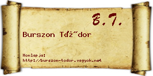 Burszon Tódor névjegykártya
